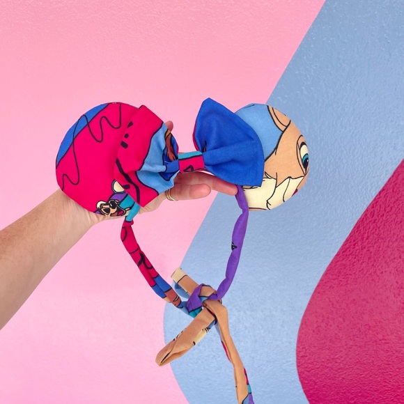 New York Couture *One of a Kind* HAKUNA MATATA Mouse Ears Tie Headband - Picture 1 of 5